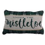 Under The Mistletoe Plaid Decorative Throw Pillow