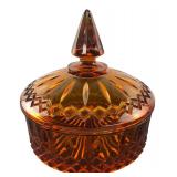 VTG Indiana Glass Princess Amber Candy Dish