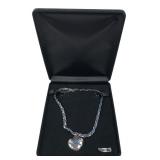 Sterling Silver Woven Chain Heart Necklace