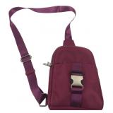 Blush Kiss Burgundy Nylon Crossbody Sling Bag