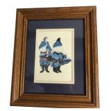 Framed Print of Two Figures in Parkas