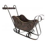 Rustic Metal Decorative Sleigh 16x14" H
