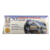 50-Light Window Curtain Set Clear Bulbs