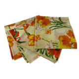 Set of 4 Retro Floral Cloth Napkins