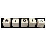Set of 5 Ceramic Typography Block Boxes