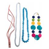 4pc Costume Jewelry Lot Necklaces & Wrap Bracelet