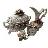 Capodimonte 4pc Floral Ceramic Set