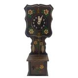 German Hand-Painted Wooden Miniature Clock