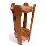 Arts & Crafts Style Wooden Two-Tier Plant Stand