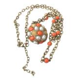 Lia Sophia Faux Pearl Cabochon Pendant Necklace
