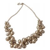 RMN Champagne Faux Pearl Cluster Necklace
