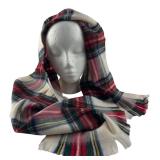 Vintage Woolmark Lambswool Plaid Scarf 52" x 12"