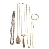 Vintage Gold-Tone Necklaces & Mesh Bracelet Lot