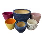 Set of 6 Assorted Ceramic Planters