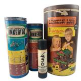 Tinkertoy Lincoln Logs & Pick Up Sticks Toy Lot