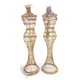 Pr. Woven Wicker Mannequin Dress Forms, 61"H