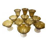 11-Piece Amber Hand-Crafted Glass Stemware Set
