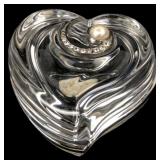 Lenox Crystal Heart Lidded Trinket Box 2x3"