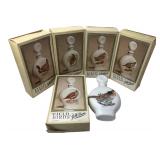 J.W. Dant Field Birds Milk Glass Decanters