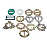 Lot of 13 Decorative Rhinestone Buckles