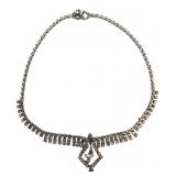 Vintage Clear Rhinestone Fringe Necklace