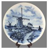 Delft Blauw Dutch Windmill Plate 12 1/2" Dia.