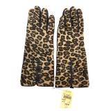 Von Maur Leopard Calf Hair Leather Gloves 7.5