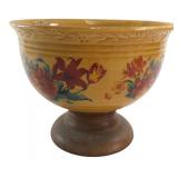 FTD Yellow Floral Ceramic Pedestal Bowl
