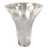 Engraved Clear Glass Flared Vase