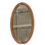 Ornate Gilt Oval Wall Mirror, 16x32"
