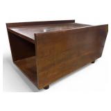 MCM Wood Open Cubby Low Coffee Table