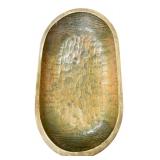 Hand-Carved Wooden Dough Bowl Trencher 23.5x13"