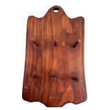 Rustic Wooden 6-Peg Wall Rack