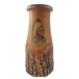White Mts. N.H. Natural Bark Wood Souvenir Vase