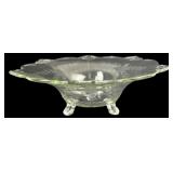 Clear Etched Glass Three-Footed Bowl