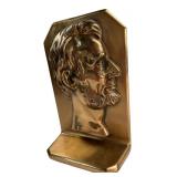 Cast Brass Abraham Lincoln Profile Bookend