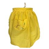 Yellow Embroidered Butterfly Half Apron 16"H