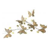 Brutalist Metal Butterfly Wall Sculpture 38x20"