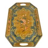 Japanese Papier-Mï¿½chï¿½ Floral Tray