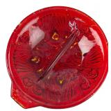 Red Pressed Glass Divided Relish Dish