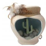 Southwest Style Pottery Cactus Diorama Lamp