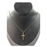 12K Gold Filled Etched Cross Necklace