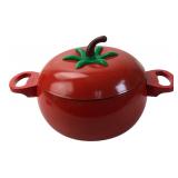Enamelware Tomato Form Covered Casserole Pot