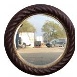 46" Round Carved Style Antiqued Wall Mirror