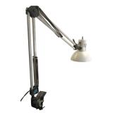 White Articulated Clamp Desk Lamp