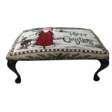 Christmas Tapestry Queen Anne Style Footstool
