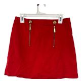 Express Red Zip Detail Mini Skirt Size 8
