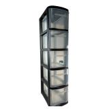 Black Plastic 6-Drawer Storage Tower