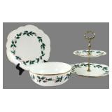 NIB Mikasa Fairy Ribbon Holly 3-Pc Dish Set