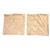 Pair of Beige Faux Fur & Suede Pillow Covers 19"